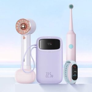 Baseus Qpow2 Dual-Cable Digital Display Fast Charge Power Bank 10000/20000mAh 22.5W (With Simple Series Charging Cable USB to Type-C 30cm White)