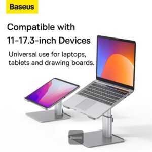 Baseus Metal Adjustable Laptop Stand Compatible With 11 To 17.3 Inches Silver