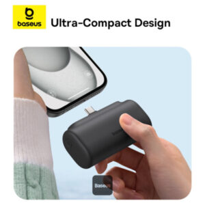 Baseus Compact Series 5000mAh Fast Charging Power Bank 20W PD With Built-in Type-C Connector | Pocket Power Bank for Travel