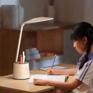 Baseus Smart Eye Series Full Spectrum Double Light Source AAA Reading and Writing Desk Lamp (Wisdom) China Version White（With AC adapter）