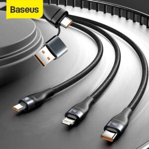Baseus Flash Series Two-for-three Fast Charging Data Cable U+C to M+L+C 100W
