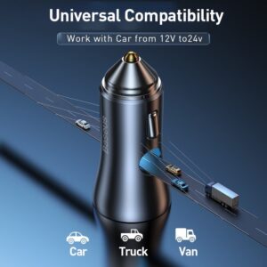 Baseus Golden Contactor Max Dual Fast Charger Car Charger U+C 60W Blue