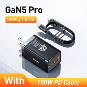 Baseus 65W GaN5 Charger Quick Charge U+C+C