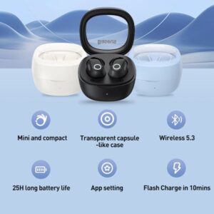 Baseus Bowie WM02 Earphone Bluetooth 5.3 True Wireless Headphones Mini In-ear HiFi Sports Gaming TWS Earbuds Touch Control 25H