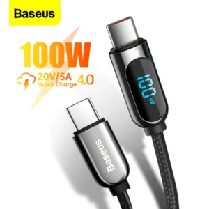 Baseus LED Display USB Type C to Type C 100w Cable