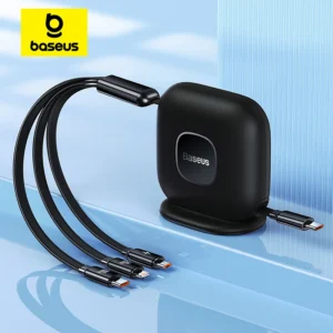 Baseus Traction Retractable 3in1 Cable Desktop OrganizerTypeC to Micro/TypeC/Lightning 100w - 1.7m