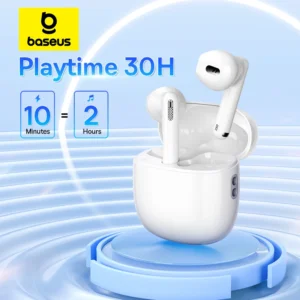 Baseus WX5 True Wireless Earphone Bluetooth 5.3 0.06' Low Latency TWS Headphone 4-Mic ENC Call Earbuds 30 Hours Long Battery