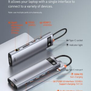 Baseus Metal Gleam Series 11 in 1 Multifunctional Type-C HUB