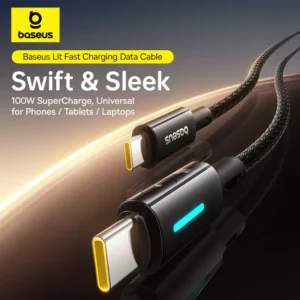 Baseus 100W USB C Cable For iPhone 16 15 Pro Max Type C To USB C Cable For Macbook Laptop Fast Charging Charger Wire For Xiaomi