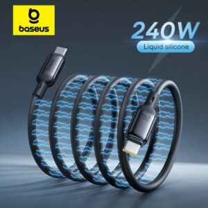 Baseus PicoGo Magnetic Liquid Silicone C to C 240W (480Mbps) Anti-Tangle Magnetic Fast Charging Cable